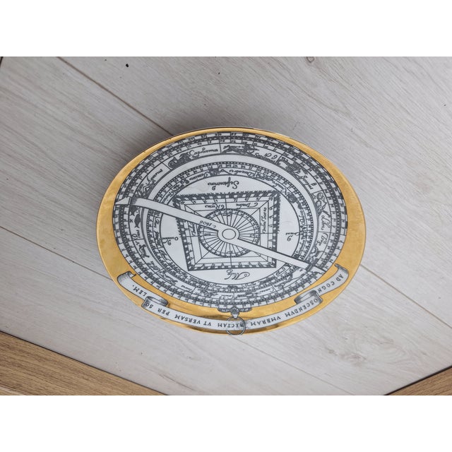 Astrolabio Series Plate in Silk-Screened White Porcelain by Piero Fornasetti, 1960s For Sale - Image 15 of 18