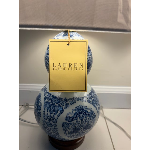 Ralph Lauren Chinoiserie Double Gourd Porcelain Lamps. A Pair For Sale In New York - Image 6 of 9