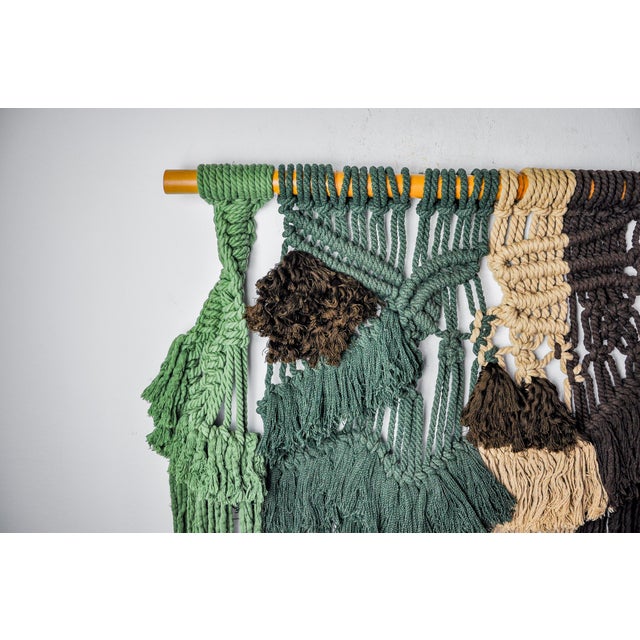 Hollywood Regency Textured Macrame Wall Tapestry, 1970s For Sale - Image 3 of 8