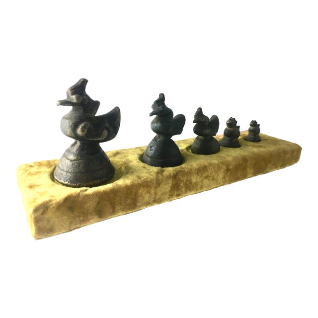 Burmese Bronze Opium Weights - Set of 5 For Sale