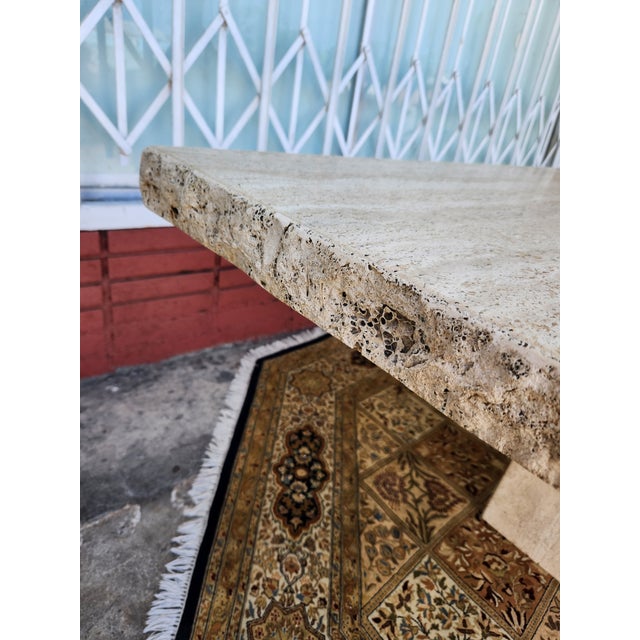 1970s Italian Travertine Dining Table For Sale In Los Angeles - Image 6 of 11