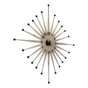 Large Vintage Lucite Starburst Wall Clock