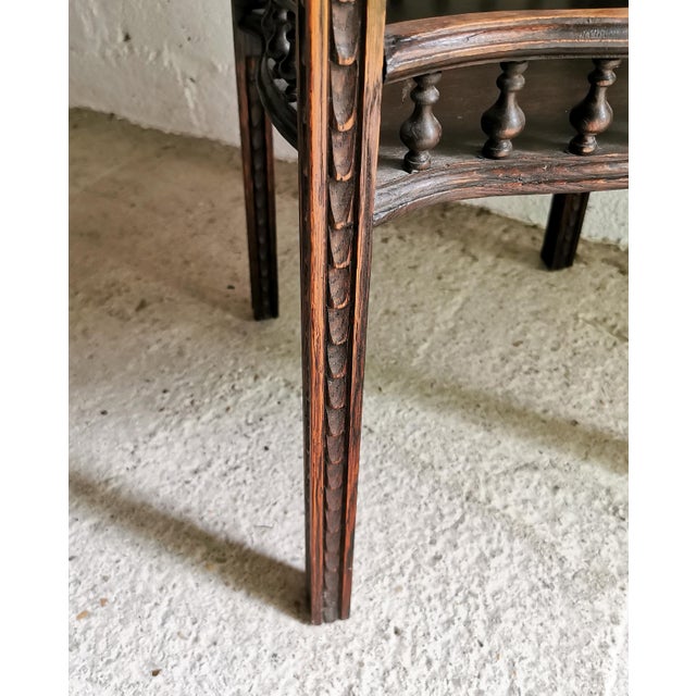 Antique Plant Stand with Carved Portraits in Oak, 1890s For Sale - Image 12 of 14