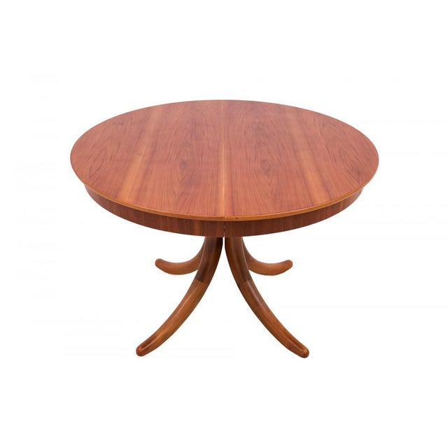 Mid-Century Modern Mid-Century Round Walnut Table, Germany, 1950s For Sale - Image 3 of 11