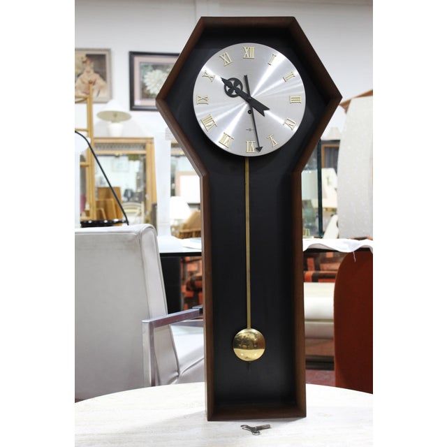 1970 Arthur Umanoff for Howard Miller Pendulum Coffin Clock