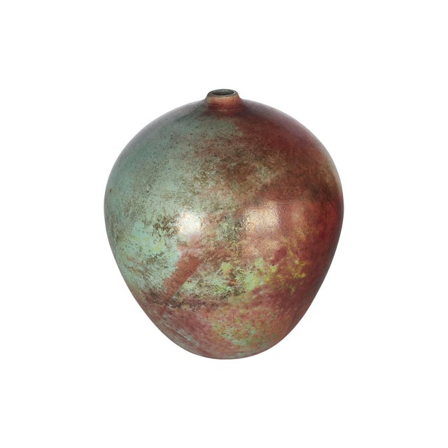 Mid-Century Modern Late 20th Century Andrew Berends Raku Art Pottery Vase For Sale - Image 3 of 7