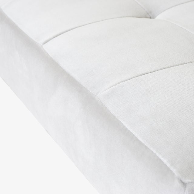 Not Yet Made - Made To Order Astor Large Brass Tufted Ottoman in Sharkskin Velvet by Montage For Sale - Image 5 of 8