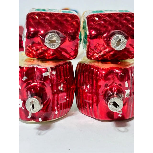 1950s European Cottage House Glass Christmas Ornaments – Hand Painted – Set of 6 For Sale - Image 12 of 12