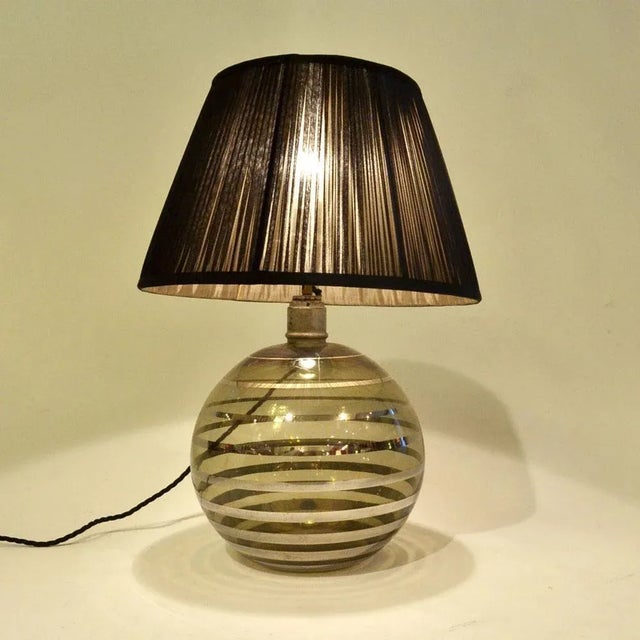 Art Deco Glass Spherical Table Lamp For Sale - Image 5 of 6