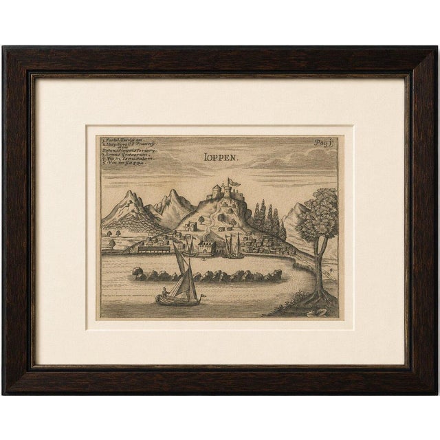 “View of Jaffa (Ioppen) with the Road to Jerusalem” – Antique Holy Land Copperplate Engraving, 1735 Rare and evocative...