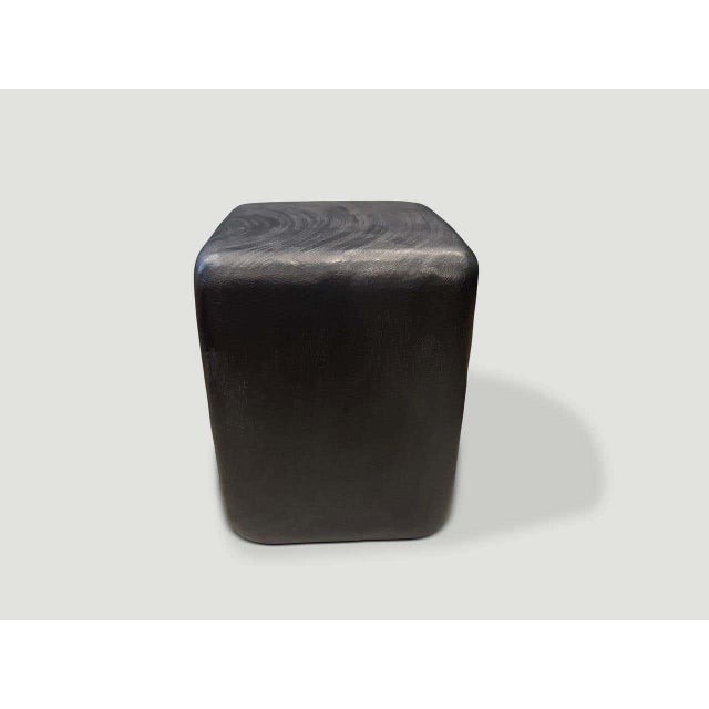 2010s Andrianna Shamaris Charred Minimalist Side Table or Stool For Sale - Image 5 of 6