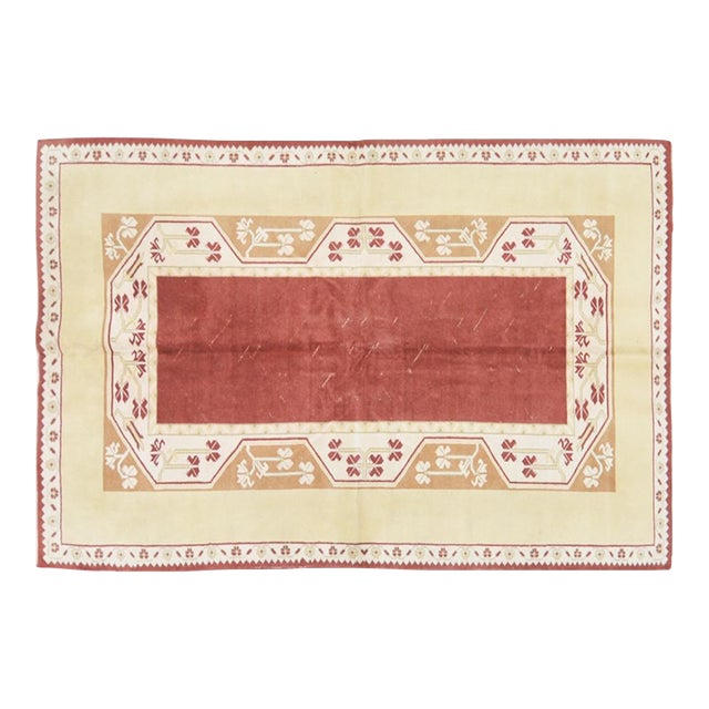 Vintage Turkish Anatolian Hand Knotted Wool Rug, 5'1X7'9 For Sale