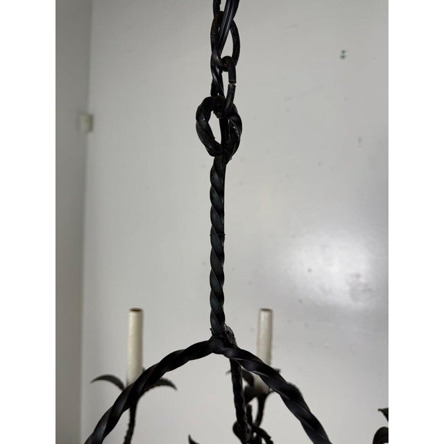Spanish Revival Spanish Revival Wrought Iron Twelve-Light Chandelier, Circa 1930 For Sale - Image 3 of 9