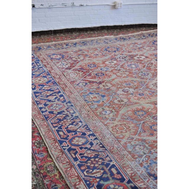 Antique Geometric Jagged Flower Pattern Rug 9.7 x 13 For Sale In Milwaukee - Image 6 of 13