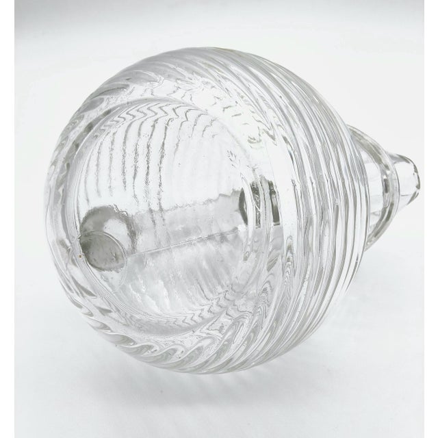 1970s Vintage Clear Depression Glass Pitcher or Vase For Sale - Image 5 of 10