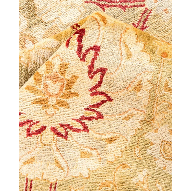 Textile Vintage Traditional Hand Knotted Wool Area Rug, Olive - 8'0" X 10'2" For Sale - Image 7 of 9