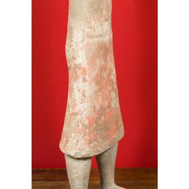 Tan 206 BC-24 AD Western Han Dynasty Chinese Original Polychromy Figurine For Sale - Image 8 of 13