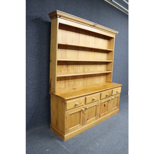 English English Pine Step-Back Hutch For Sale - Image 3 of 8