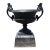 Large Antique Classical Cast Iron Garden Urn With Handles on Base C1900 For Sale