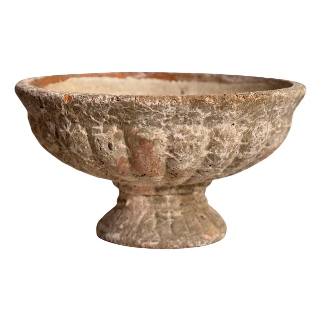 French Provincial Style Patinated Terracotta Planter on Pedestal, Early 20th Century For Sale
