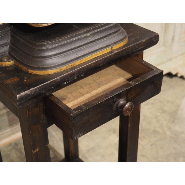 19th Century French Cast Iron Book Press on Wooden Stand For Sale - Image 11 of 18