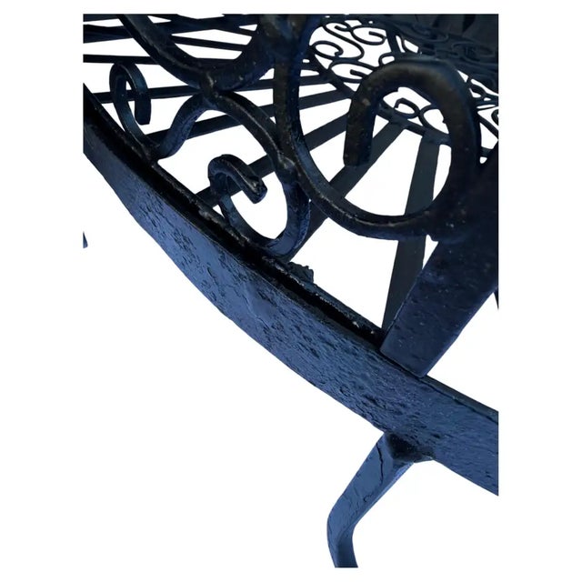 Two Tier Wrought Iron Console Table Bar Cart Form Salterini Italian Scrollwork For Sale - Image 16 of 16