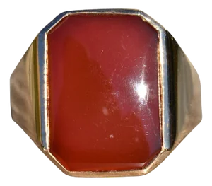 The Hanceville: Men's Rose Gold Carnelian Cocktail Ring
