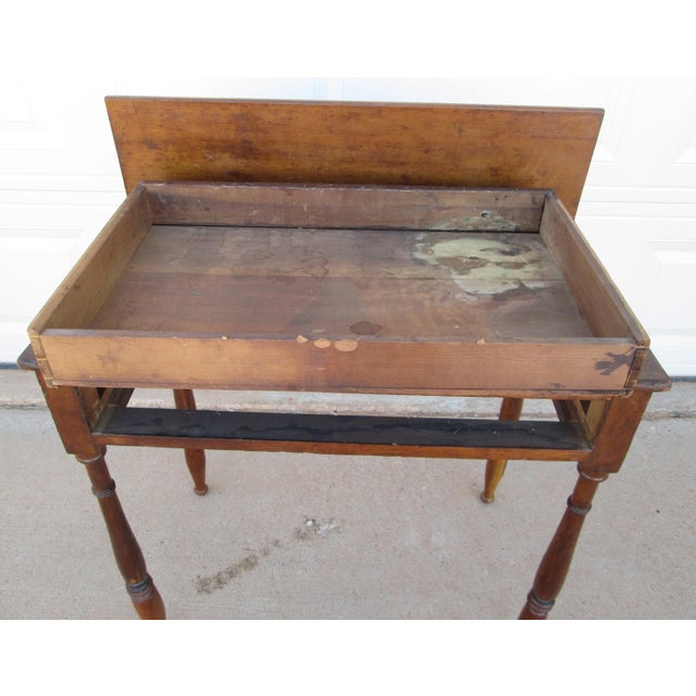 1875 American Single Drawer Wash Stand Writing Desk Work Table For Sale - Image 13 of 18