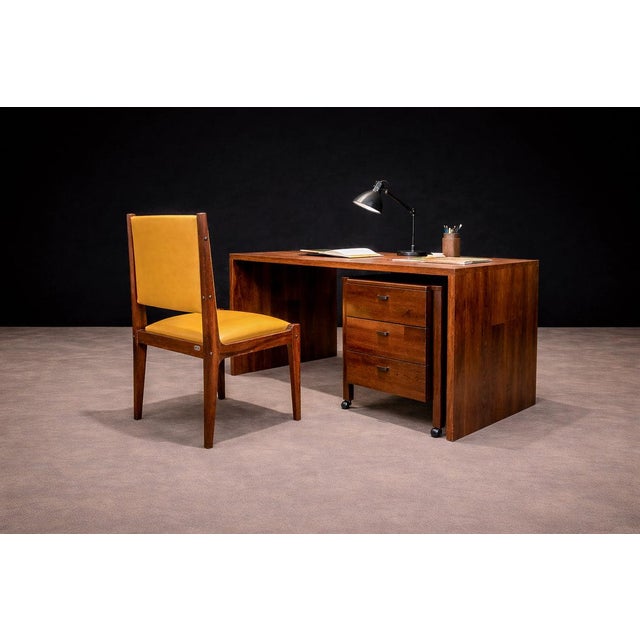 Tan Dining Chairs in Rosewood & Leather, Sergio Rodrigues for Bloch, 1960s - Lot 291-883 For Sale - Image 8 of 15