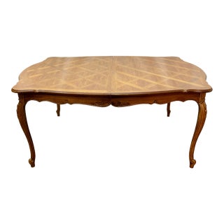 Vintage Thomasville French Provincial Style Parquet Dining Table For Sale