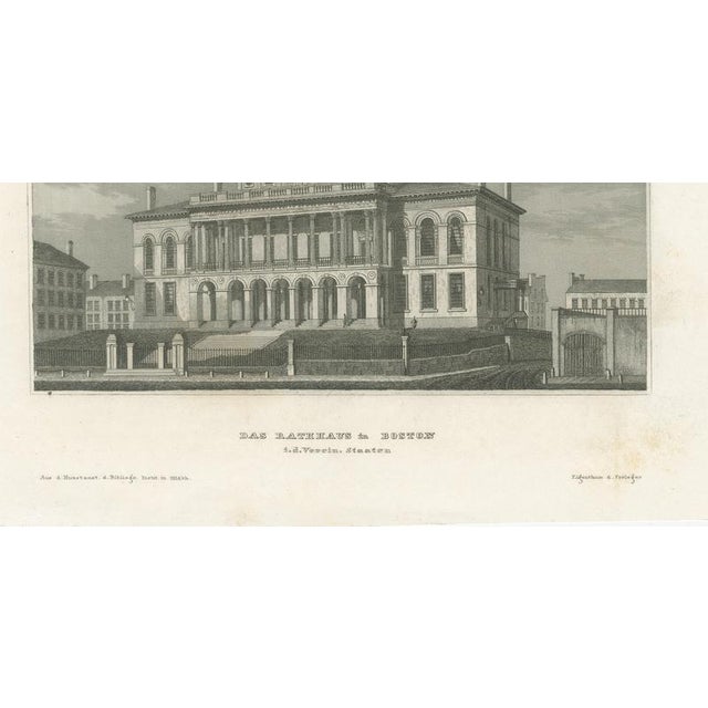Joseph Meyer and Hermann Meyer, Boston State House on Beacon Hill, 1850, Steel Engraving For Sale - Image 5 of 9