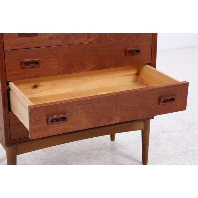 Brown Vintage Teak Tallboy Chest of Drawers For Sale - Image 8 of 13