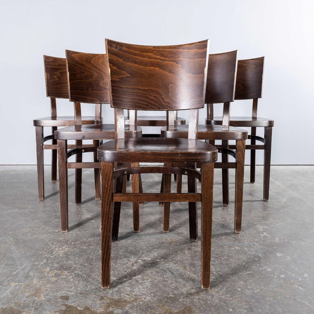 Vintage Deep Back Dining Chairs in Dark Walnut from Ton, 1970s, Set of 6 For Sale - Image 11 of 11