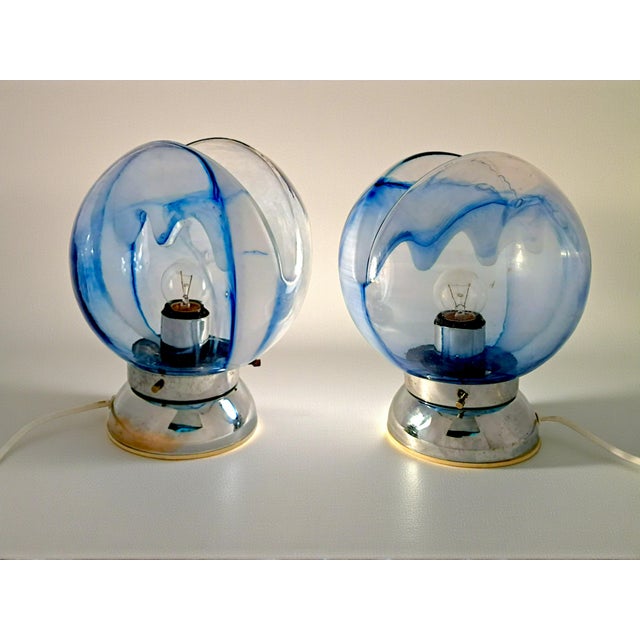 Murano Glass Lamps by Toni Zuccheri for Venini, 1970s, Set of 2 For Sale - Image 11 of 12