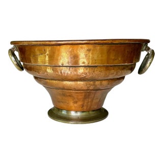 French Antique Copper & Brass Champagne Cooler or Planter For Sale