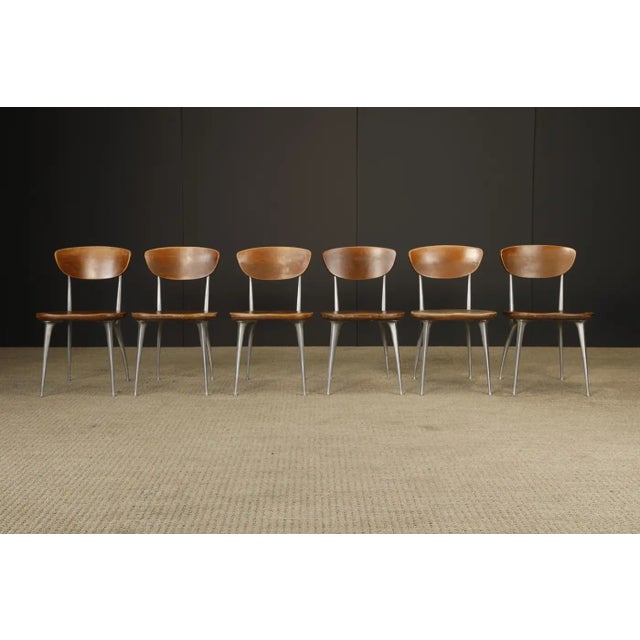 1960s Set of Six Shelby Williams 'Gazelle' Sculptural Aluminum Side Chairs, 1960s For Sale - Image 5 of 18