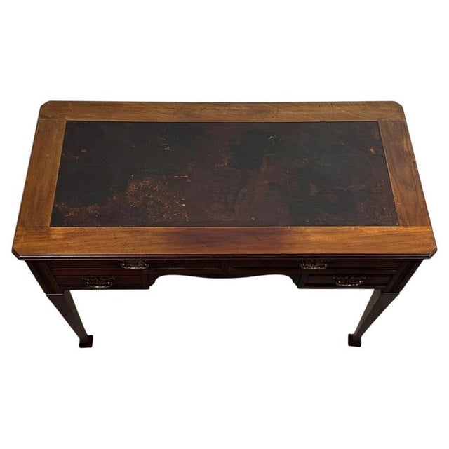 Antique Early 20th Century English Mahogany Writing Table For Sale - Image 6 of 13