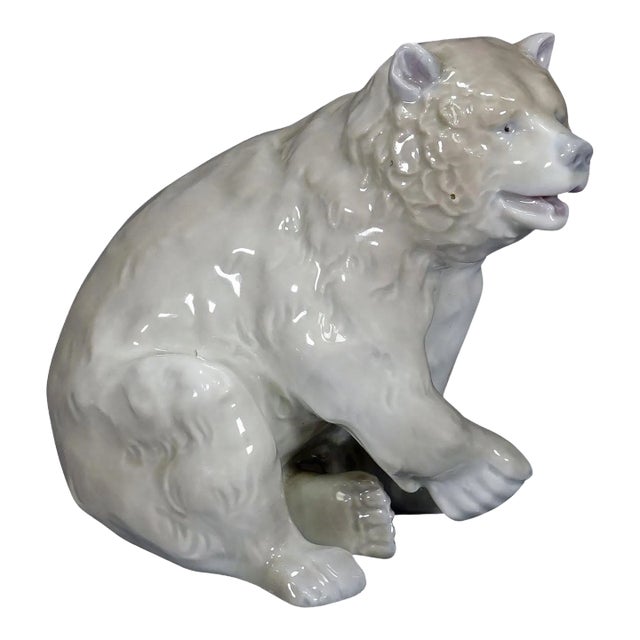 Vintage Porcelain Bear Statue, Germany, ca 1950s For Sale
