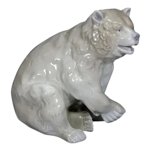 Vintage Porcelain Bear Statue, Germany, ca 1950s
