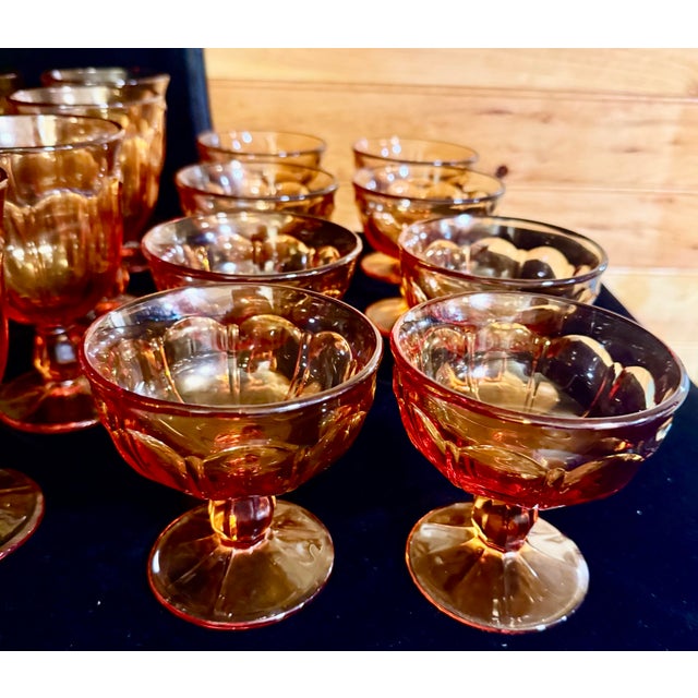 Amber 1960s Mid Century Modern Noritake Provincial Set of Amber Goblets - 24 Pieces For Sale - Image 8 of 9