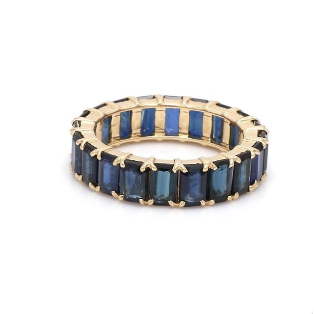 Natural 8.10 cts blue sapphire ring in 14k gold For Sale - Image 9 of 18