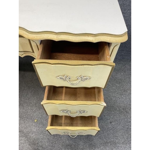 Cream Vintage French Provincial Desk For Sale - Image 8 of 10