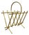 Vintage Italian Hollywood Regency Gold Gilt Metal Faux Bamboo Magazine Rack For Sale