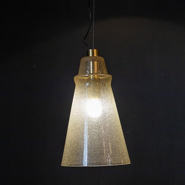 20th Century Italian Murano Glass Cone Shaped Pendant Light, 1970s For Sale - Image 4 of 11