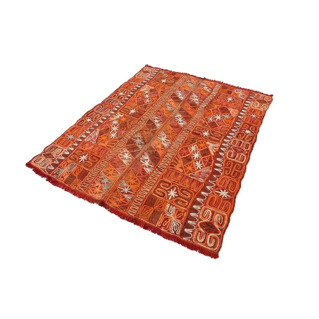 Traditional Mid 20th Century Vintage Embroidered Arabi Kilim Rug For Sale - Image 3 of 7