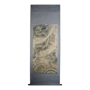Early 20th Century Chinese Double Dragons Scroll