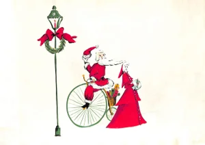 Vintage Lanvin of Paris Original Advertising Watercolor Christmas Artwork