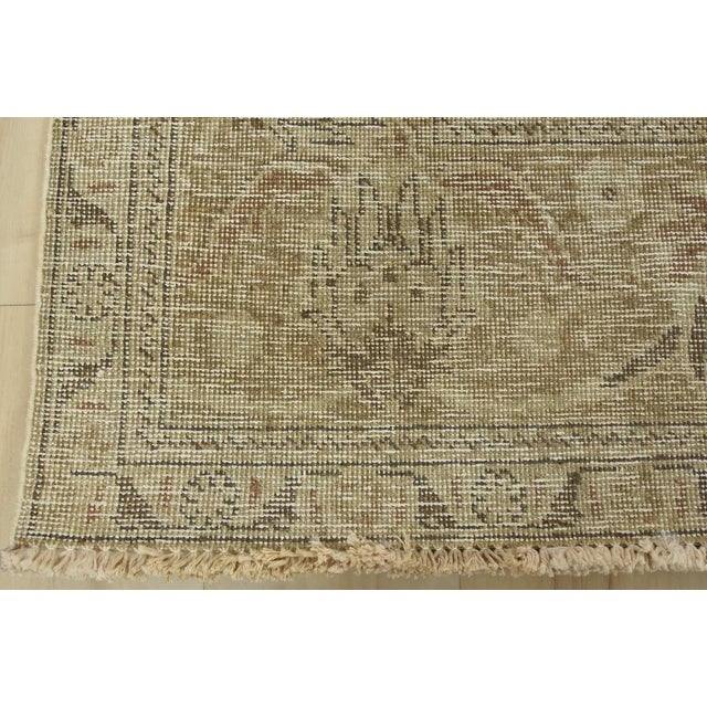 Tabriz Rug 8’1” X 10’8” Beige Wool Vintage Distressed Hand-Knotted Carpet For Sale - Image 12 of 15