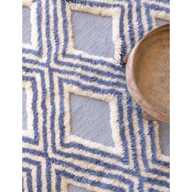 Blue Blue Contemporary Wool Rug - 10 X 6.8 Ft For Sale - Image 8 of 8