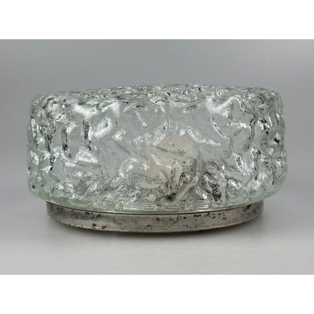 Metal Glass & Metal Ceiling Lamp from Glashütte Limburg, Germany, 1970s For Sale - Image 7 of 15